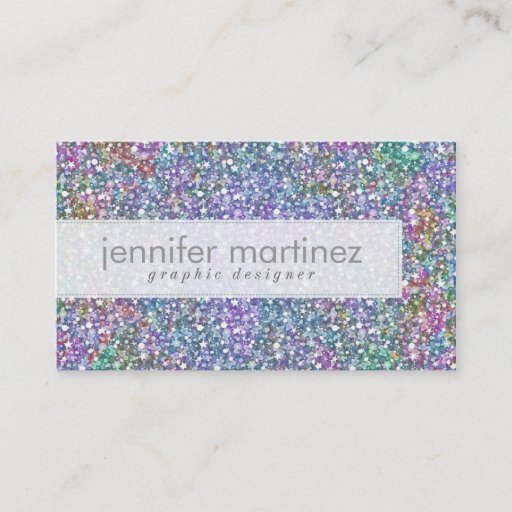 Customizable Elegant Colorful Purple Tint Glitter & Sparkles Business Card Templates