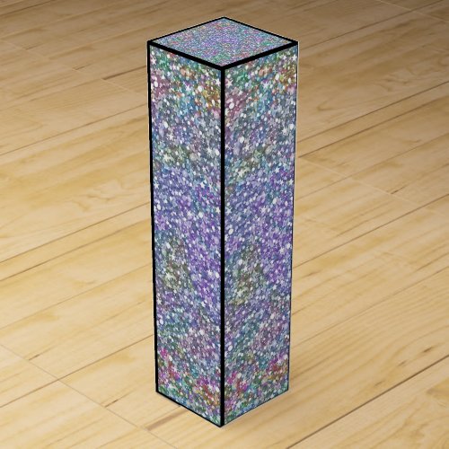 Elegant Colorful Purple Tint Glitter  Sparkles Wine Box