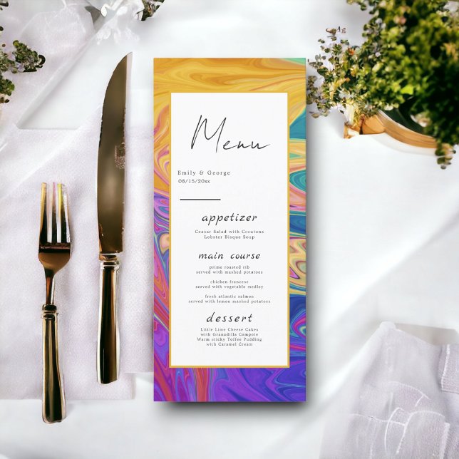 Elegant Colorful Seamless Abstract Modern Wedding Menu (Creator Uploaded)
