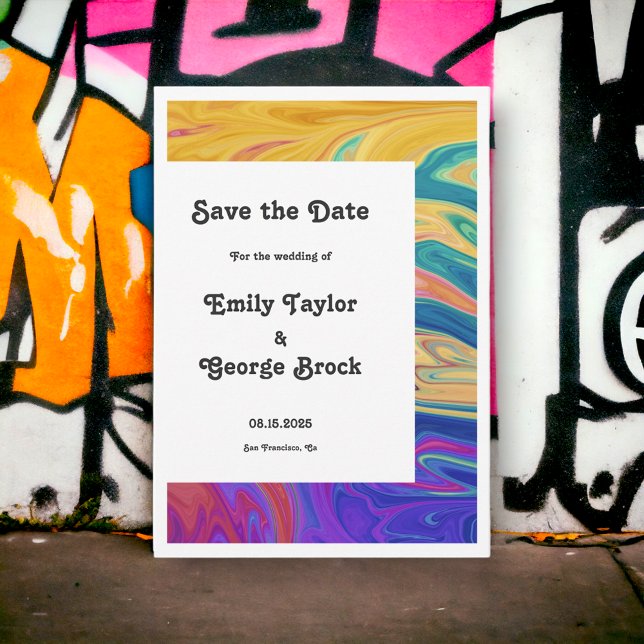 Elegant Colorful Seamless Abstract Modern Wedding Save The Date (Creator Uploaded)
