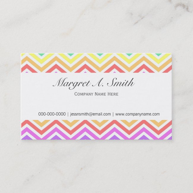 Elegant colorful simple style rainbow chevron business card