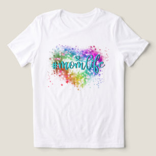 Elegant Colorful sparking glitter heart mom life Tri-Blend Shirt