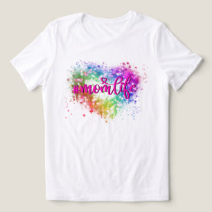 Elegant Colorful sparking glitter heart mom life Tri-Blend Shirt