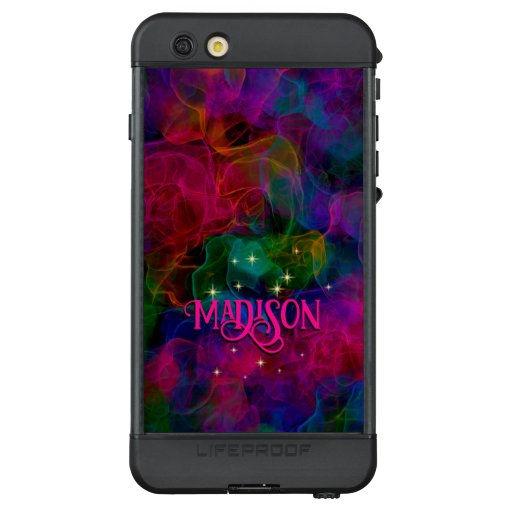 Elegant colorful sparkles smoke monogram LifeProof NÜÜD iPhone 6s plus case