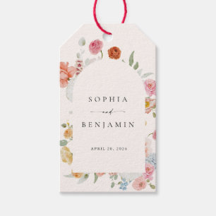 Elegant Colorful Spring Flowers Wedding Gift Tags