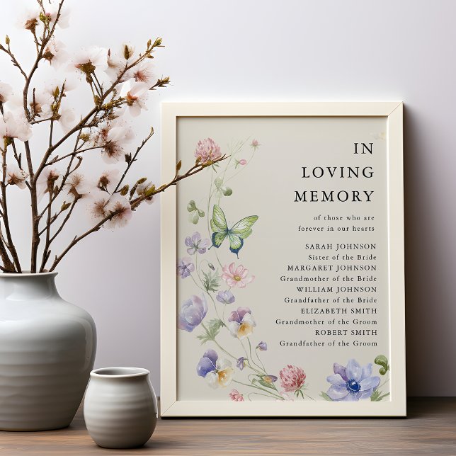 Elegant Colorful Spring Wildflower Wedding Poster  (Creator Uploaded)