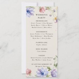 Elegant Colorful Spring Wildflower Wedding Program
