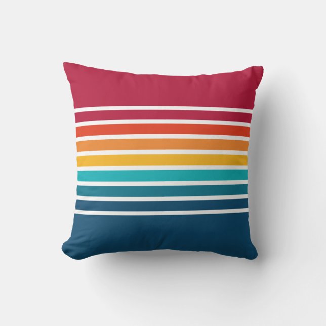 Elegant Colorful Stripes Pattern  Throw Pillow (Front)