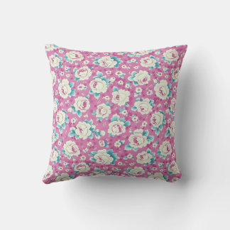 Elegant Colorful Stylish Romantic Floral Chic Throw Pillow