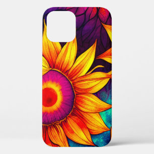 Elegant Colorful Sunflower Flower Power Artwork iPhone 12 Pro Case