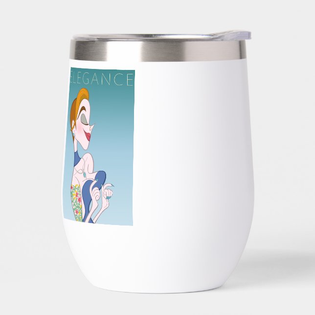 Elegant & Colorful  Thermal Wine Tumbler (Left)