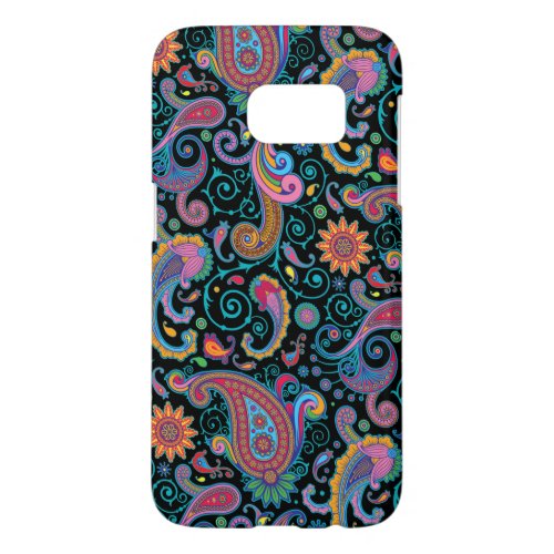 Elegant Colorful Tribal Floral Paisley Pattern Samsung Galaxy S7 Case