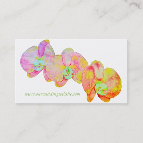 Elegant colorful tropical flowers orange Orchids Business Card