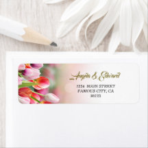 Elegant Colorful Tulip Florals Address Label