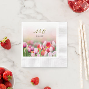 Elegant Colorful Tulip Florals Paper Napkin