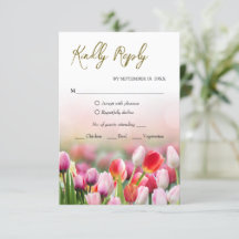 Elegant Colorful Tulip Florals RSVP Card