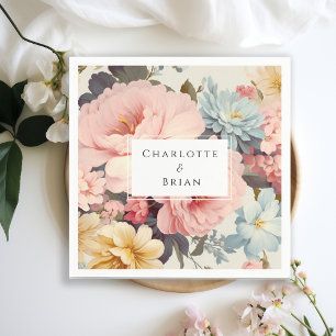 Elegant, Colorful, Vintage Flowers Napkin Bands