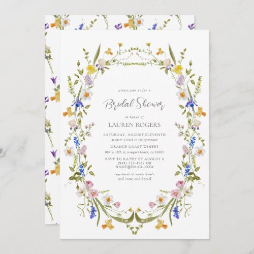 Elegant Colorful Vintage Garden Bridal Shower Invitation