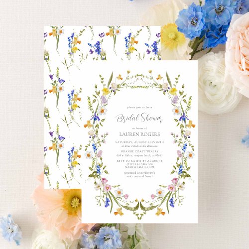 Elegant Colorful Vintage Garden Bridal Shower Invitation