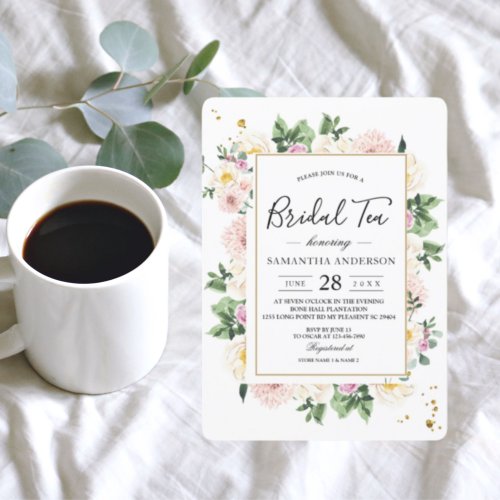 Elegant Colorful Watercolor Beauty Floral Frame  Invitation