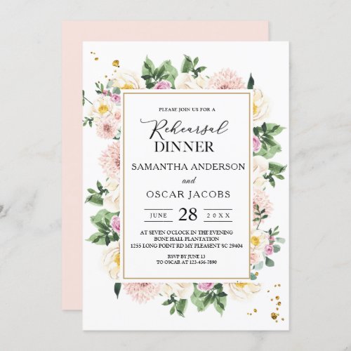 Elegant Colorful Watercolor Beauty Floral Frame  Invitation