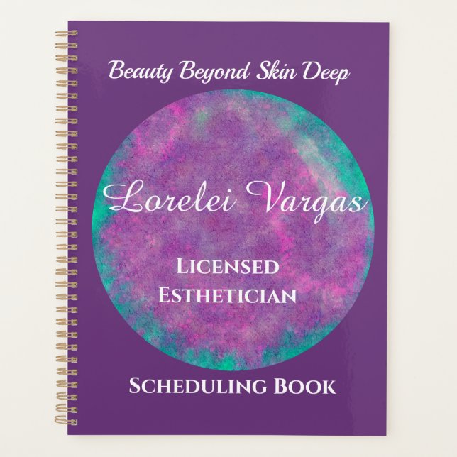 Elegant Colorful Watercolor Esthetician Planner (Front)