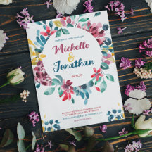 Elegant colorful watercolor floral wedding