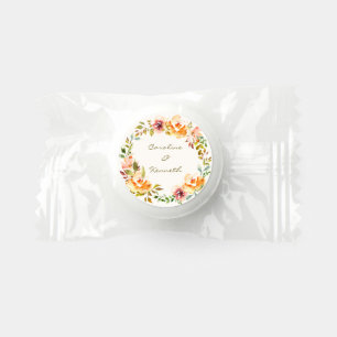 Elegant Colorful Watercolor Floral Wedding Names   Life Saver® Mints