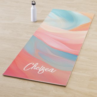 Elegant Colorful Waves Calligraphy Script Name