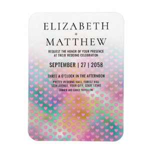 Elegant Colorful Wedding Invitation Magnet