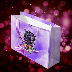 Elegant colorful wild horse large gift bag