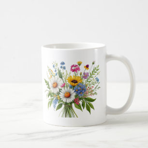Elegant Colorful Wildflower Bouquet Coffee Mug