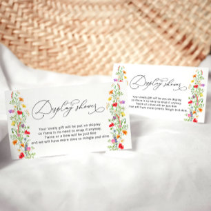 Elegant colorful wildflower display shower enclosure card
