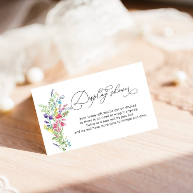 Elegant colorful wildflower display shower  enclosure card (Creator Uploaded)