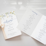 Elegant Colorful Wildflower Folded Wedding Program<br><div class="desc">This elegant colorful wildflower folded wedding program is perfect for a rustic wedding. The design features green,  yellow,  purple,  blue watercolor colorful meadow flowers.

Include a quote or short message,  order of service,  wedding party and thank you message.</div>