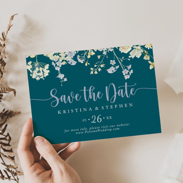 Elegant Colorful Wildflower Horizontal Wedding  Save The Date (Creator Uploaded)