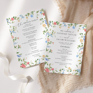 Elegant Colorful Wildflower Wedding Program