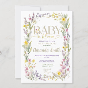 Elegant Colorful Wildflowers Baby Shower Invitation