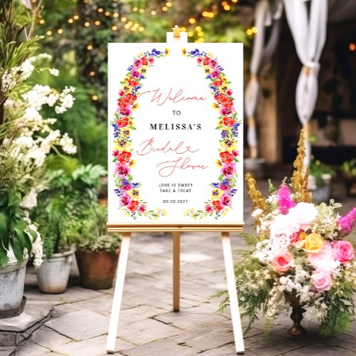 Elegant Colorful Wildflowers Bridal Shower Welcome Foam Board