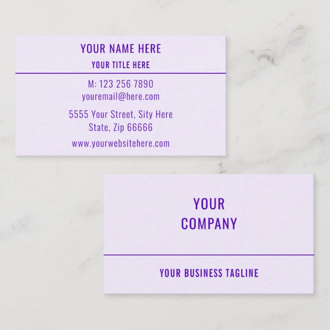Elegant Colors Business Card Make Your Own Design (Front/Back)