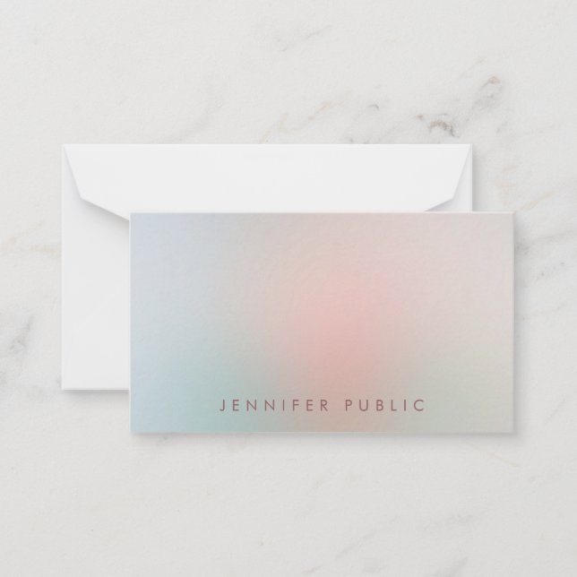 Elegant Colors Handwritten Monogram Minimalist Note Card (Front)