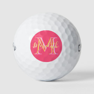 Elegant Colors Lilacs Gold Custom Monogram Name Golf Balls