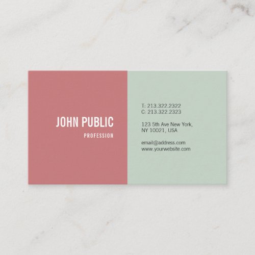 Elegant Colors Minimalist Modern Template Business Card