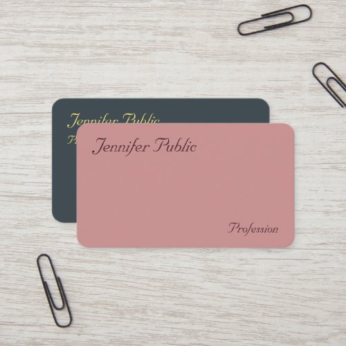 Elegant Colors Modern Handwritten Minimalistic Business Card