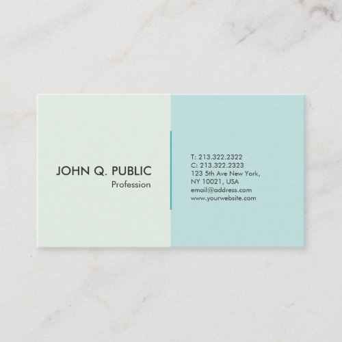 Elegant Colors Modern Professional Blue Business Card