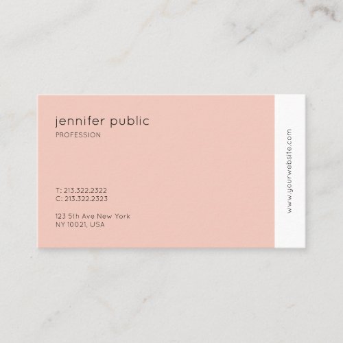 Elegant Colors Modern Professional Pretty Plain Business Card