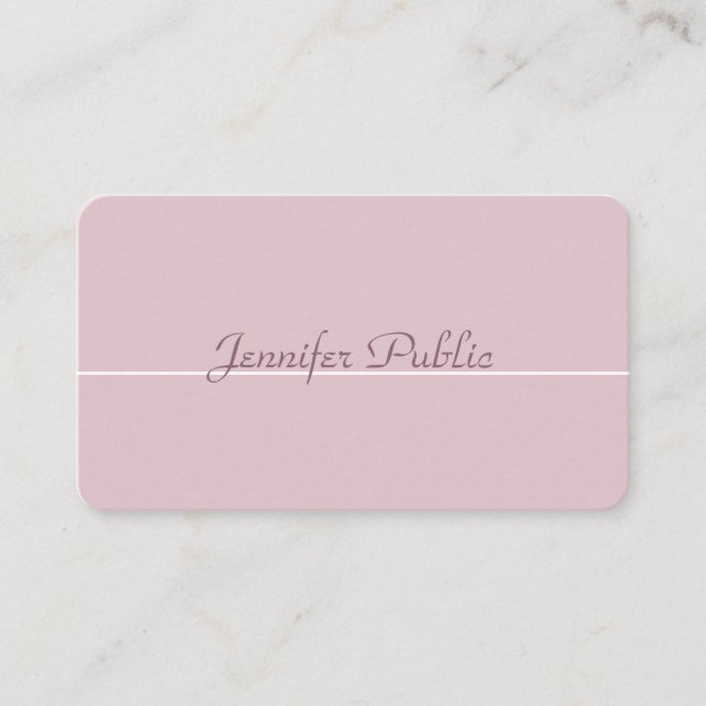 Elegant Colors Modern Professional Trendy Plain Business Card (Front)
