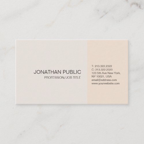 Elegant Colors Professional Artistic Plain Modern Business Card