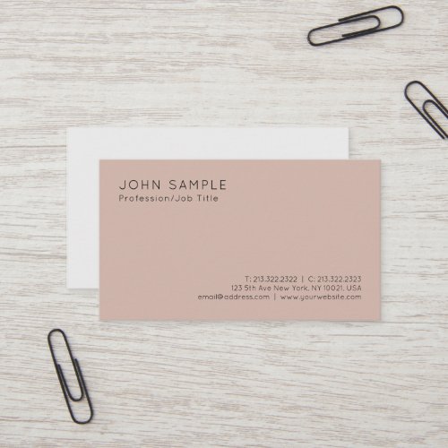Elegant Colors Professional Minimalist Plain Business Card