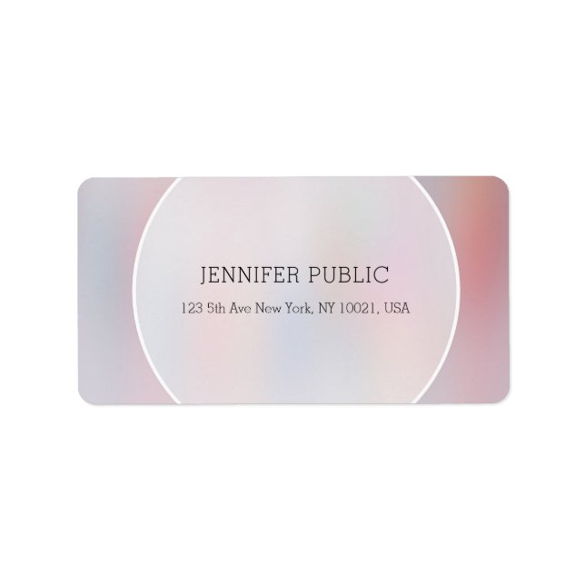 Elegant Colors Professional Modern Simple Template Label (Front)